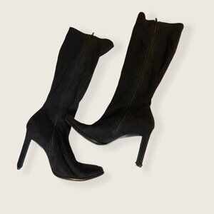 Bakers Knee-High Black Suede Boots Sz 7.5B
